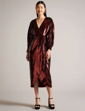 EMALEEE Sequin Midi Dress