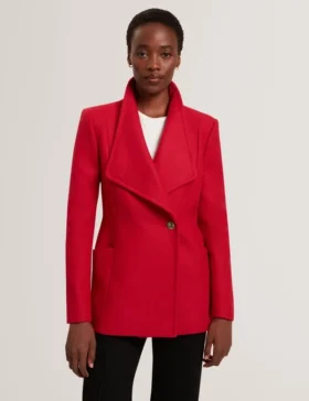 EVIGNA Wool Rich Hourglass Short Wrap Coat