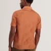 FABIANE Floral Jacquard Woven Short Sleeve Shirt