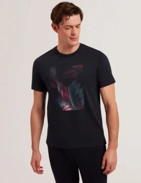 FETHER Graphic Print Crew Neck Cotton T-Shirt