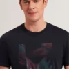 FETHER Graphic Print Crew Neck Cotton T-Shirt