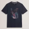 FETHER Graphic Print Crew Neck Cotton T-Shirt