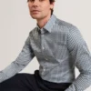 FIRDAWI Slim Geo Striped Long Sleeve Shirt
