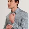 FIRDAWI Slim Geo Striped Long Sleeve Shirt