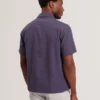 FLEURRE Jacquard Floral Cotton Short Sleeve Shirt