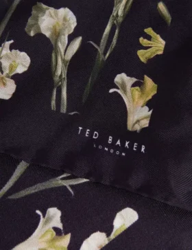 FRINTOP Orchid Floral Print Silk Pocket Square