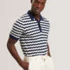 FROOBIE Wavy Stripe Merino Wool Blend Polo