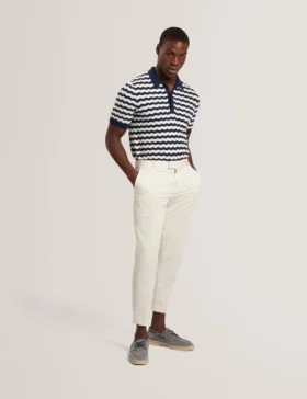 FROOBIE Wavy Stripe Merino Wool Blend Polo