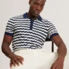 FROOBIE Wavy Stripe Merino Wool Blend Polo