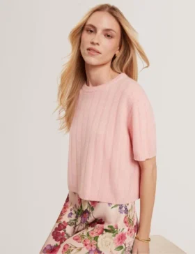 GINA Cashmere Rib Pull Over Sweater