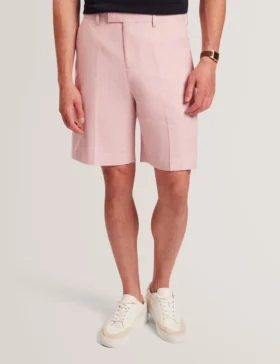GIVRAN Slim Fit Linen Blend Tailored Shorts