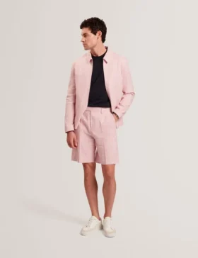 GIVRAN Slim Fit Linen Blend Tailored Shorts