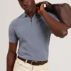 GIVRANS Silk Blend Knit Zip Neck Polo
