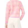 GRACIE Gingham Knit Crew Neck Cardigan