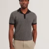 GREGRY Contrast Stitch Knit Cotton Polo Shirt