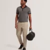 GREGRY Contrast Stitch Knit Cotton Polo Shirt
