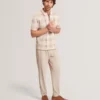 HALPIRT Checked Zip Neck Cotton Knit Polo