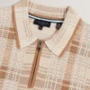 HALPIRT Checked Zip Neck Cotton Knit Polo