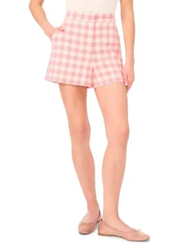 HANA Gingham Tailored High-Waisted Shorts