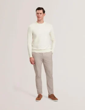 HANDLY Micro Houndstooth Slim Fit Pants