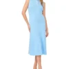 HARLEY Pointelle Knit Collared Neck Midi Dress