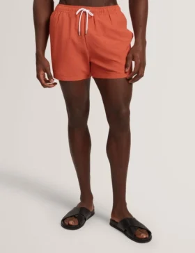 HEFFNER Seersucker Mid-Length Swim Shorts