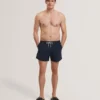 HEFFNER Seersucker Mid-Length Swim Shorts