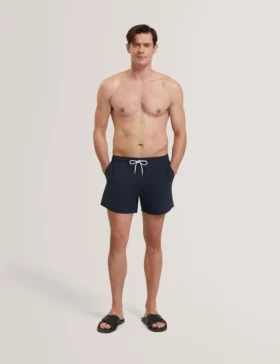 HEFFNER Seersucker Mid-Length Swim Shorts