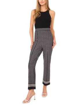 HEIDI Geometric Slim Leg Knit Pants