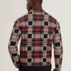 HENREIN Pure Cotton Patchwork Knit Zip Jacket