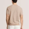 HERRINGBONE SWEATER Herringbone Knit Short Sleeve Top