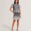 HETHRR Textured Knit Fluted Short Sleeve Top
