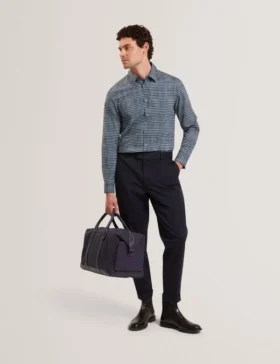 HUAYNA Blurred Check Cotton Long Sleeve Shirt