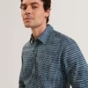 HUAYNA Blurred Check Cotton Long Sleeve Shirt