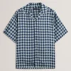 IBICUI Tile Print Tencel Short Sleeve Shirt