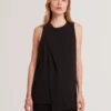 ICANA Draped Front Asymmetric Sleeveless Top