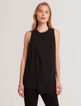 ICANA Draped Front Asymmetric Sleeveless Top