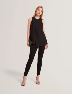 ICANA Draped Front Asymmetric Sleeveless Top