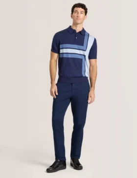 INTARSIA SWEATER POLO Sky Captain