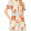 ISADORA Floral Twist Sleeve Cropped Shirt