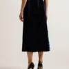 IZMIR Satin Floral Midi Skirt