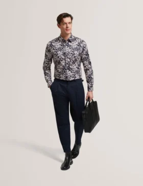 JACIEL Scattered Petal Slim Long Sleeve Shirt