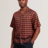 JIRAHU Tile Border Print Short Sleeve Shirt