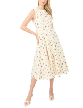 JOANNE Wildflower Sleeveless Smock Midi Dress