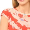JODIE Floral Stripe Cap Sleeve Fitted T-Shirt
