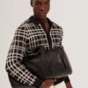 JOVIEN Check Print Button-Through Knit Polo