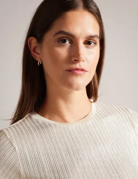 KATRINO Ribbed Metallic Fitted T-Shirt