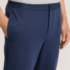 KNIT TWILL ELASTIC TROUSERS Insignia Blue Heather