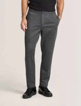 KNIT TWILL ELASTIC TROUSERS Iron Gate Heather