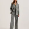 KOA Oversized Herringbone Single Breasted Blazer